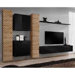 Obrazek Meblościanka Switch VI Line Wotan/Czarny