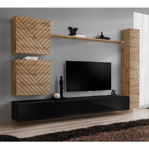 Obrazek Meblościanka Switch VIII Line Wotan/Czarny