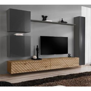 Obrazek Meblościanka Switch VIII Line Grafit/Wotan