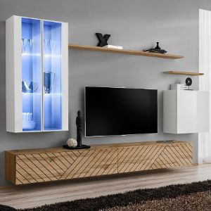 Obrazek Meblościanka Switch XII Line Biały/Wotan