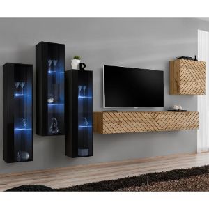 Obrazek Meblościanka Switch XIII Line Czarny/Wotan