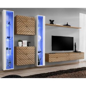 Obrazek Meblościanka Switch XVI Line Biały/Wotan