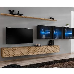 Obrazek Meblościanka Switch XVII Line Wotan/Czarny