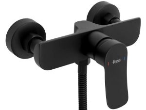 Obrazek Bateria natryskowa z zestawem wannowym Rea Dart czarna 