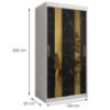 Obrazek Szafa Platinum Pole 100 biały marmur/czarny 
