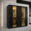 Obrazek Szafa Platinum Pole 200 czarny marmur/czarny