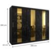 Obrazek Szafa Platinum Pole 250 czarny marmur/czarny