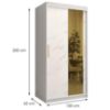 Obrazek Szafa Platinum T2 100 biały marmur/biały 