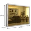 Obrazek Szafa Platinum T3 250 biały marmur/biały 