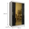 Obrazek Szafa Platinum T1 120 biały marmur/czarny 