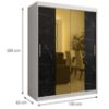 Obrazek Szafa Platinum T1 150 biały marmur/czarny 