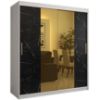 Obrazek Szafa Platinum T1 180 biały marmur/czarny 