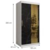 Obrazek Szafa Platinum T2 100 biały marmur/czarny 