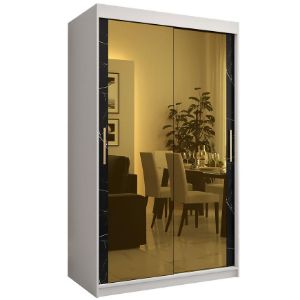 Obrazek Szafa Platinum T3 120 biały marmur/czarny 