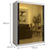 Obrazek Szafa Platinum T3 150 biały marmur/czarny 