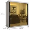 Obrazek Szafa Platinum T3 180 biały marmur/czarny 