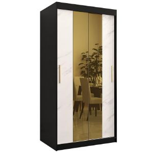 Obrazek Szafa Platinum T1 100 czarny marmur/biały 