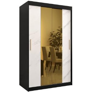 Obrazek Szafa Platinum T1 120 czarny marmur/biały 