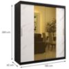 Obrazek Szafa Platinum T1 180 czarny marmur/biały 