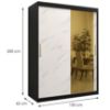 Obrazek Szafa Platinum T2 150 czarny marmur/biały 