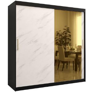 Obrazek Szafa Platinum T2 200 czarny marmur/biały 