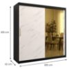 Obrazek Szafa Platinum T2 200 czarny marmur/biały 