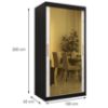 Obrazek Szafa Platinum T3 100 czarny marmur/biały 