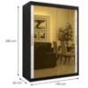 Obrazek Szafa Platinum T3 150 czarny marmur/biały 