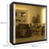 Obrazek Szafa Platinum T3 200 czarny marmur/biały 