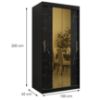 Obrazek Szafa Platinum T1 100 czarny marmur/czarny 