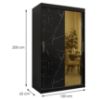 Obrazek Szafa Platinum T2 120 czarny marmur/czarny 