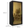Obrazek Szafa Platinum T3 120 czarny marmur/czarny 