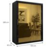 Obrazek Szafa Platinum T3 150 czarny marmur/czarny 
