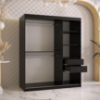 Obrazek Szafa Platinum T3 150 czarny marmur/czarny 