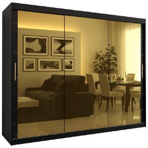 Obrazek Szafa Platinum T3 250 czarny marmur/czarny 