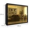 Obrazek Szafa Platinum T3 250 czarny marmur/czarny 