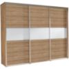 Obrazek Szafa Florencja dąb riviera/białe szkło 277 cm