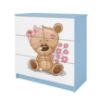 Obrazek Komoda Dla Dzieci Babydreams Niebieski – Miś Kwiatki