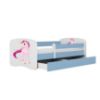 Obrazek Łóżko dziecięce z materacem i szufladą Babydreams Niebieski 70x140 Jednorożec