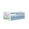 Obrazek Łóżko dziecięce z materacem i szufladą Babydreams Niebieski 70x140 Słonik