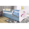 Obrazek Łóżko dziecięce z materacem i szufladą Babydreams Niebieski 80x160 Jednorożec