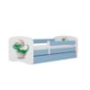 Obrazek Łóżko dziecięce z materacem i szufladą Babydreams Niebieski 80x160 Dino
