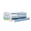 Obrazek Łóżko dziecięce z materacem i szufladą Babydreams Niebieski 80x160 Słonik