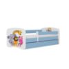 Obrazek Łóżko dziecięce z materacem i szufladą Babydreams Niebieski 70x140 Zoo