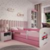 Obrazek Łóżko dziecięce z materacem i szufladą Babydreams Różowe 80x160 Straż Pożarna