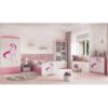 Obrazek Łóżko dziecięce z materacem i szufladą Babydreams Różowe 80x180 Jednorożec