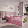 Obrazek Łóżko dziecięce z materacem i szufladą Babydreams Różowe 80x180 Koparka