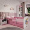 Obrazek Łóżko dziecięce z materacem i szufladą Babydreams Różowe 80x180 Zoo