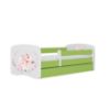 Obrazek Łóżko dziecięce z materacem i szufladą Babydreams Zielone 70x140 Konik