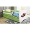 Obrazek Łóżko dziecięce z materacem i szufladą Babydreams Zielone 70x140 Auto